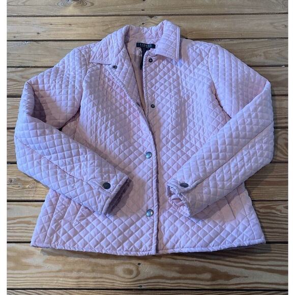 Lauren Ralph Lauren Snap Front Quilted Jacket Size Small Women’s Pink - Picture 1 of 7